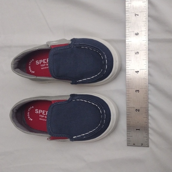 Sperry Salty Jr Washable Slip-On Sneaker Moccasin Toddler Sz 6M Blue Gray - Picture 9 of 10
